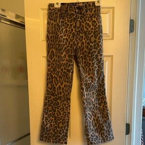 Good American Animal Print Kick Flare Pants